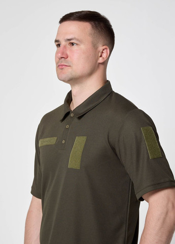 Чоловіче тактичне поло CoolPass з липучками під шеврони олива UKM (342759578)