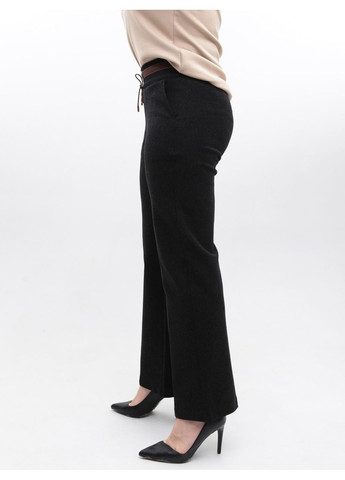 Штани жіночі чорні широкі теплі на резинці Sanli Пряма (369668961)