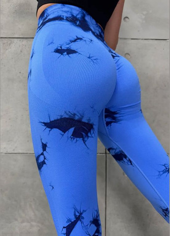 Жіночі безшовні фітнес лосини тай-дай з пуш-ап ефектом утягуючі на високій посадці для тренувань No Brand (327243136)