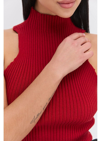 Жіночий вязаний топ без рукавів темно-червоний Arjen — 370602279