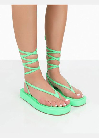 Кислотно-зеленые пляжные вьетнамки Public Desire