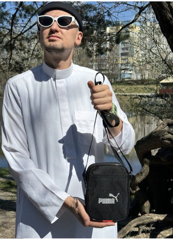 Практичная городская барсетка с молнией и ремнём на плечо No Brand (365762108)