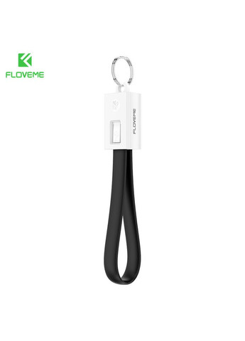 USB силіконовий кабель-брелок, роз'єм micro USB (чорний) FLOVEME (366666289)
