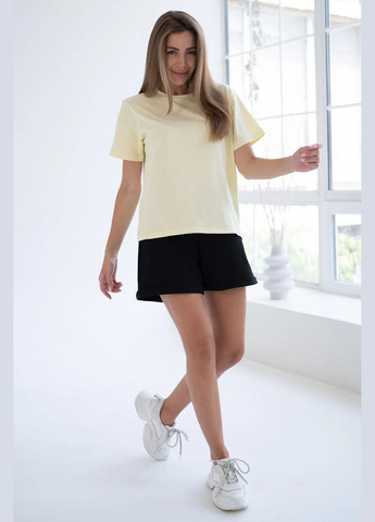 Жіноча бавовняна футболка Базова Лимонна Teamv - (317310432)