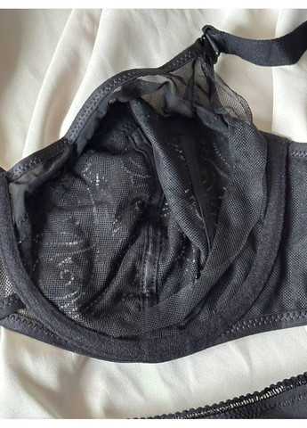 Черный комплект бюстгальтер бюст с мягкой чашкой + трусики слип 11145 черный Lanny Mode