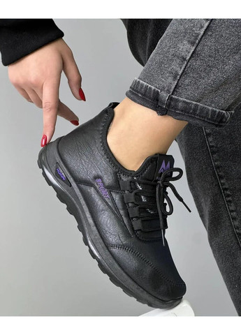 Черные всесезонные кроссовки унисекс зимние Obuvok кросівки