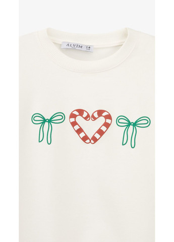 Aura Style світшот з принтом для дівчинки 1088 140 см shop (2000999331336) молочний