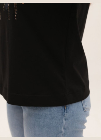 Жіноча футболка чорна пряма з принтом MDG Пряма - (323202289)