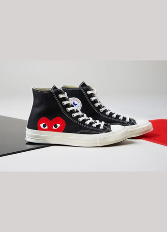 Білі Осінні кеди converse chuck taylor all star 70 hi comme des garcons play black a08791c No Brand