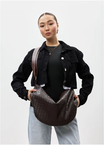 Женская сумка HOBO Bag-glove коричневая структурная 50х28x5см Sambag (399207394)