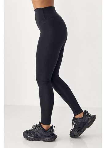 Черные демисезонные утепленные эластичные лосины Lurex