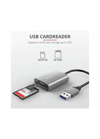 Считыватель флеш-карт Dalyx Fast USB 3.2 Card reader (24135) Trust (390762521)