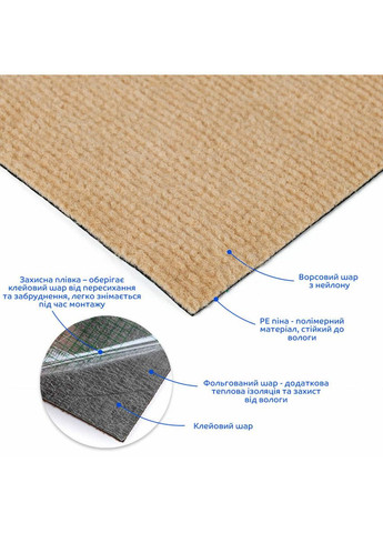 Самоклеюча плитка під ковролін в рулоні 600х3000мм SW-00002583 Sticker Wall (360920353)