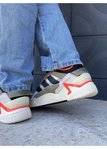 Серые демисезонные кроссовки мужские adidas niteball ii orbit green orange адидас найтбол No Brand