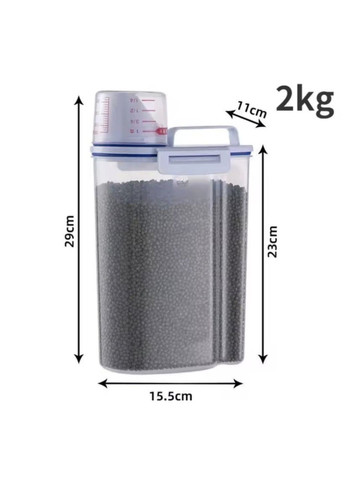 Контейнер для корму котів та собак з мірною склянкою 1 шт 2 л CHOICE (362577140)