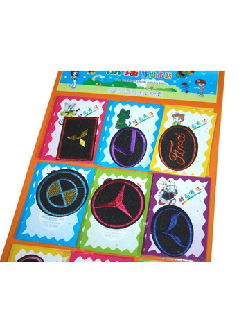 Аплікація для одягу нашивка №156 Емблеми авто 9шт/6х6см FROM FACTORY A156 (335398728)