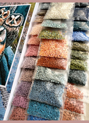 Набір алмазної мозаїки НА підрамнику АЛМр-224 "Сови Селфі", 40*50см АлМазка (335056485)