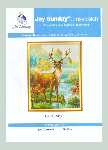Набор для вышивания по нанесённой на канву схеме "Stag 2" .AIDA 14CT printed, 29*36 см Joy Sunday (313614578)