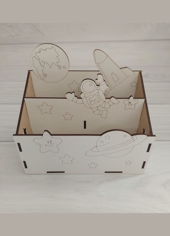 Дерев'яний дитячий шкільний самозбірний організатор для канцтоварів, підставка для олівців та ручок No Brand (305076693)