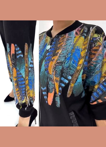 Жіночий чорний костюм, зі стразами. Fashion (337118438)