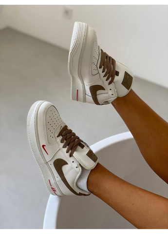 КРОССОВКИ ЖЕНСКИЕ NIKE AIR FORCE 1 LOW PREMIUM MOCCO НАЙК АИР ФОРС 1 ПРЕМИУМ No Brand коричневые демисезоны (367178003)