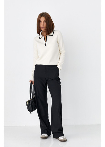 Классические женские брюки со стрелками - молочный цвет Lurex (353306148)