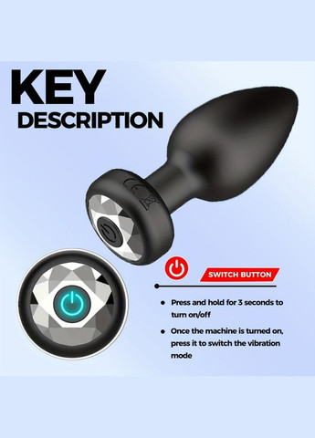 Анальна пробка з 10 режимами, дистанційним керуванням, силіконова, USB-зарядка, тиха і потужна No Brand (344547753)