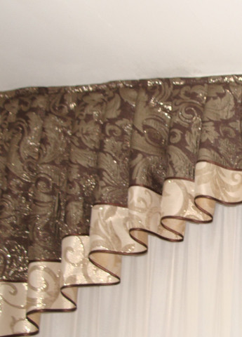 Жесткий ламбрекен с шторой Люкс 3м шоколадный с золотым (4_6ж) Firanka Style (335870510)