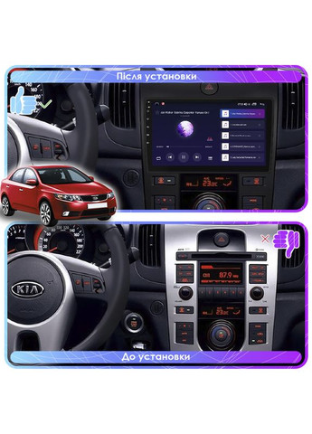 Штатная магнитола для Kia Cerato II 2008-2013 экран 9" 6/128Gb 4G Wi-Fi GPS Top Киа Церато 5шт Lesko (336203138)