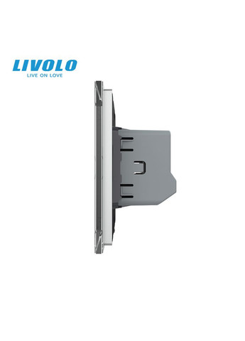 Сенсорна кнопка 2 сенсора 12/24В сірий скло (VL-FC2HC-2IP) Livolo (370970653)
