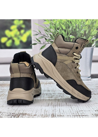 Светло-коричневые повседневные зимние ботинки зимние для мальчика светло-коричневые на овчине Kimboo