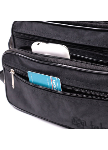 Зручна чоловіча сумка на плече з якісного поліестеру 22577 Чорний FABRA (292851863)