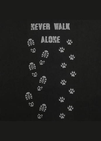 Чорна футболка "never walk alone (ніколи не ходи один)" kl-7006. Klost