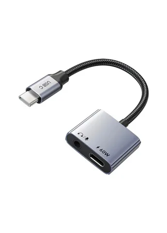 Перехідник USB-C M to 3.5mm F + USB-C F PD60W (CA915750) CABLETIME (382083545)