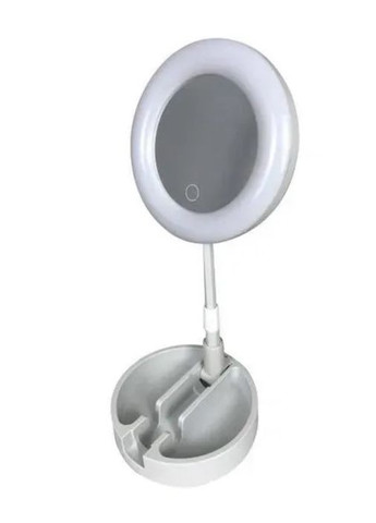 Настільне кругле дзеркало для макіяжу Live Makeup G3 з Led підсвічуванням та тримачем для телефону (2104618612) No Brand (344465705)