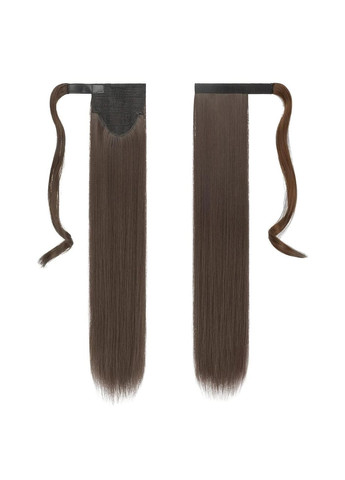 Накладной хвост FESHFEN 60 см каштановый, искусственные прямые коричневые волосы на клипсе, цвет 6/10H# шиньон No Brand (342113112)