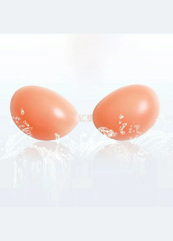 Бежевий invisible bra з потовщеною чашкою без бретелів без спинки для відкритого одягу No Brand без кісточок силікон