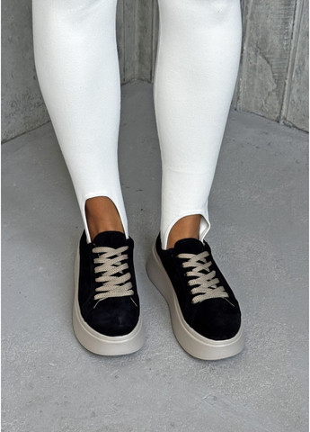 Кроссовки casual черный замш InFashion Кросівки чёрные (358883991)