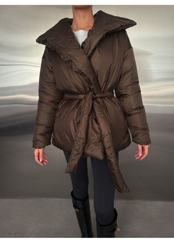 Коричневая зимняя куртка женская куртка-одеяло KaraMix