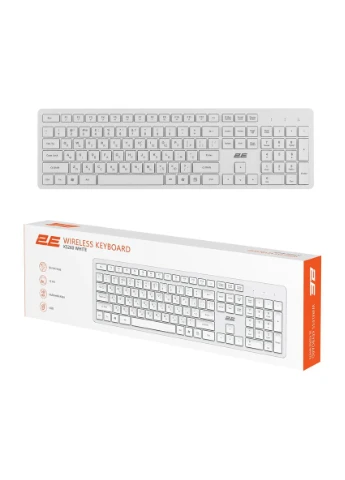 Клавиатура мембранная KS260 106key, WL, EN/UK, белый 2E (387360826)