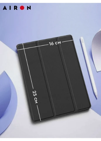 Чехол Premium для Samsung Galaxy Tab A8 SM-X200/X205 с защитной пленкой и салфеткой Black, экокожа, подставка Airon (395603336)