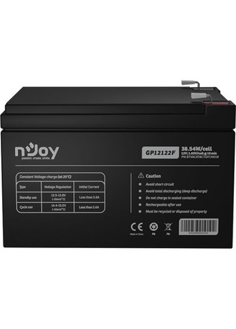 Акумуляторна батарея nJoy 12 V / 12 A GGM F2 GP12122F чорна BTVACATBCTI2FCN01B N-Joy (293347035)