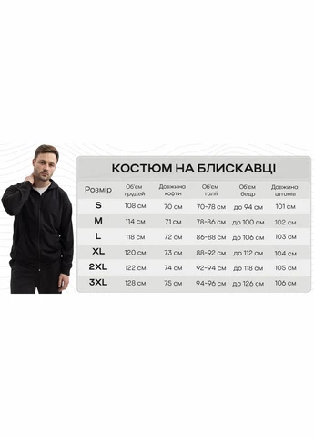 Чоловічий спортивний костюм на блискавці із двонитки весна-осінь, чорний - (387350195)