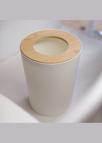 Відро для сміття MVM MY HOME Scandinavia 9 л Білий/дерево (BIN-20 9L WHITE/WOOD) МВМ (365280794)