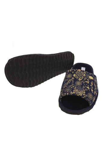 Синие мужские домашние тапки открытые "орнамент" Pago