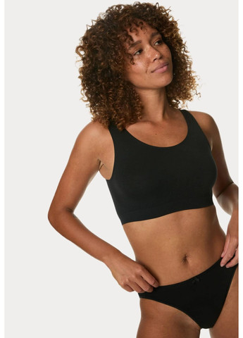 Чёрно-белого топ комплект из 3х бюстгальтеров топов Marks & Spencer без косточек полиамид, эластан