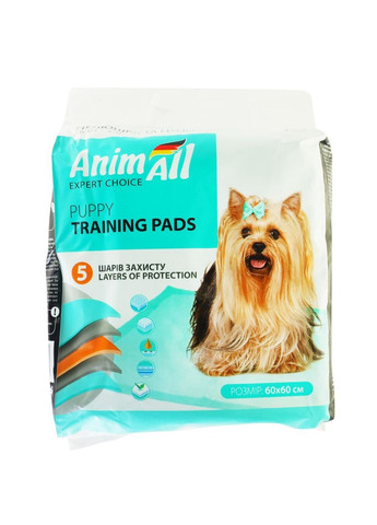 Пелюшки Puppy Training Pads для собак та цуценят, 60 х 60 см, 10 штук AnimAll (278309135)