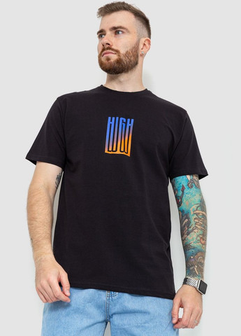 Черная футболка мужская батал черная размер 4xl (sku_208r018) с коротким рукавом No Brand