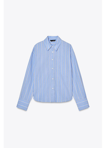 Смугаста поплінова сорочка Zara (353492294)