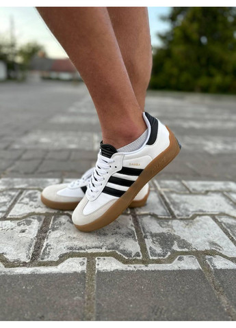 Черные демисезонные кроссовки мужские adidas puig samba palace white black адидас No Brand